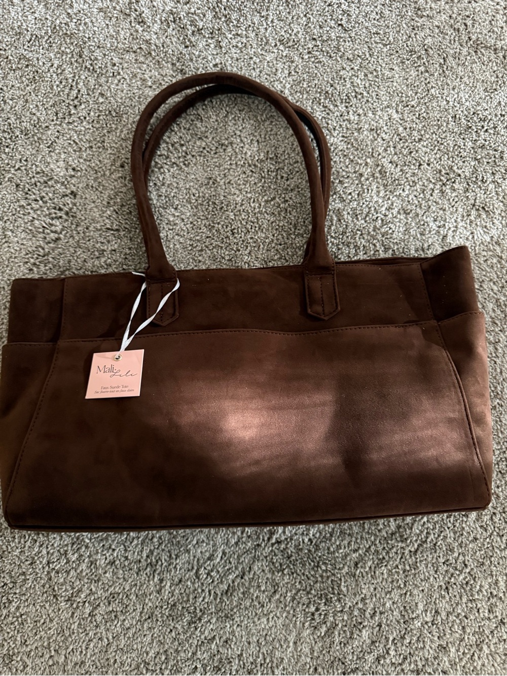 Mali Lili Brown Suede Tote Bag NWT